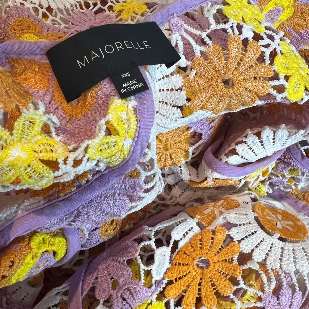 MAJORELLE Marleigh Tunic Crochet Dress in Groovy Multi Size xx Small - Picture 6 of 7